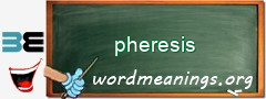 WordMeaning blackboard for pheresis